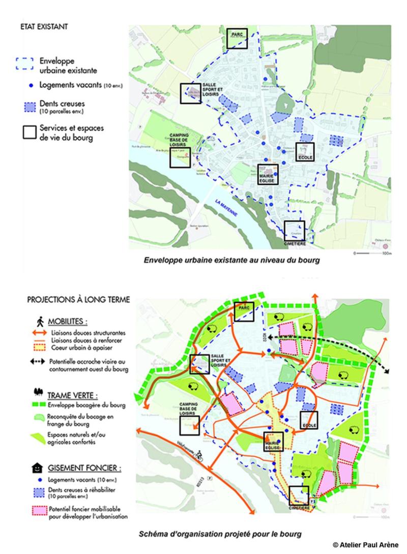 Communal map of Daon - Urban strategy to consolidate the village and bocage envelope in compliance with the objectives of the ZAN law 