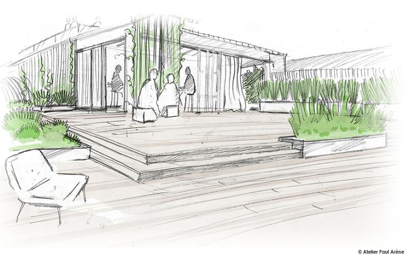 Sketch of the terrace